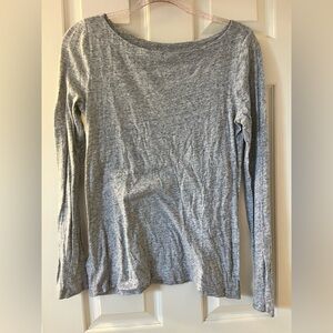 ann taylor LOFT women’s heather gray long sleeve 100% cotton shirt